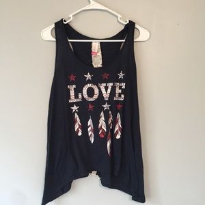 Cute navy tank with lace back